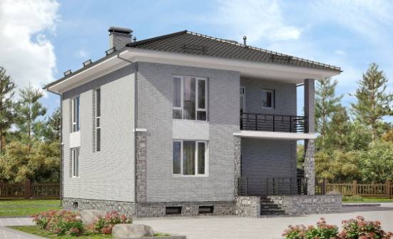 275-004-П Проект трехэтажного дома и гаражом, классический загородный дом из кирпича Домодедово | Проекты домов от House Expert