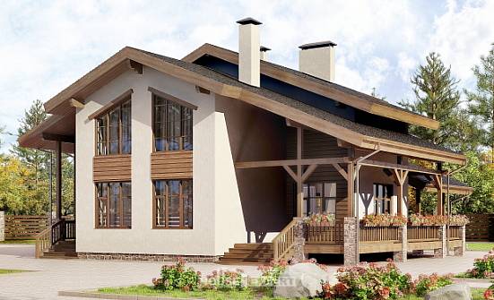 240-003-П Проект двухэтажного дома с мансардой, красивый загородный дом из кирпича Воскресенск | Проекты домов от House Expert
