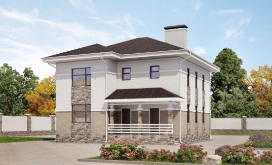 150-014-П Проект двухэтажного дома, бюджетный коттедж из блока Фрязино | Проекты домов от House Expert