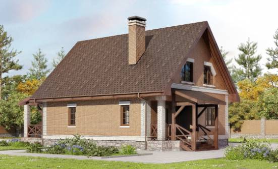 160-011-Л Проект двухэтажного дома мансардой, уютный загородный дом из бризолита Бронницы | Проекты домов от House Expert