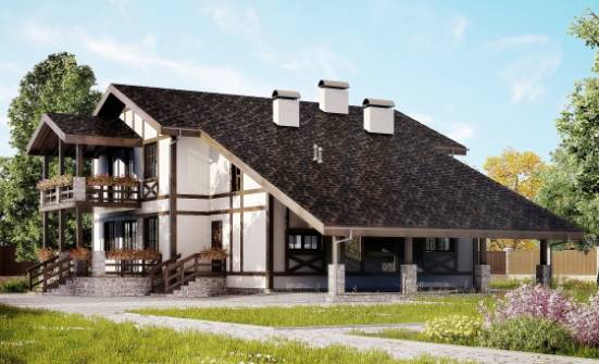 250-002-Л Проект двухэтажного дома мансардой и гаражом, красивый дом из кирпича Подольск | Проекты домов от House Expert