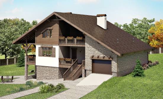 300-003-П Проект трехэтажного дома с мансардой, гараж, классический домик из кирпича Старая Купавна | Проекты домов от House Expert