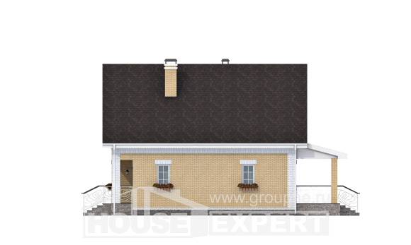 130-004-П Проект двухэтажного дома с мансардой, доступный коттедж из газосиликатных блоков Краснознаменск, House Expert