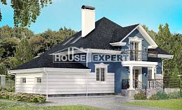 180-002-П Проект двухэтажного дома с мансардным этажом, гараж, просторный дом из кирпича Реутов, House Expert