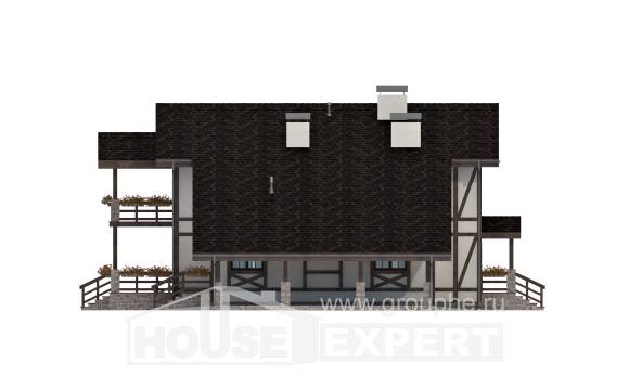 250-002-Л Проект двухэтажного дома мансардный этаж и гаражом, красивый коттедж из кирпича Лосино-Петровский, House Expert