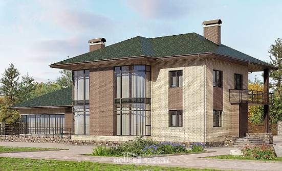 305-003-П Проект двухэтажного дома, классический коттедж из теплоблока Краснозаводск | Проекты домов от House Expert