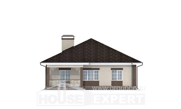 100-004-Л Проект одноэтажного дома, компактный домик из газобетона Видное, House Expert