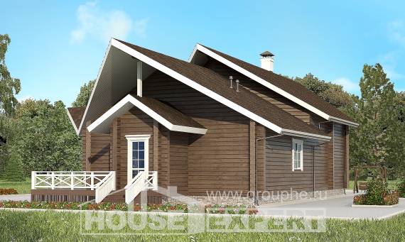 210-002-Л Проект двухэтажного дома мансардой, простой домик из дерева Красногорск, House Expert