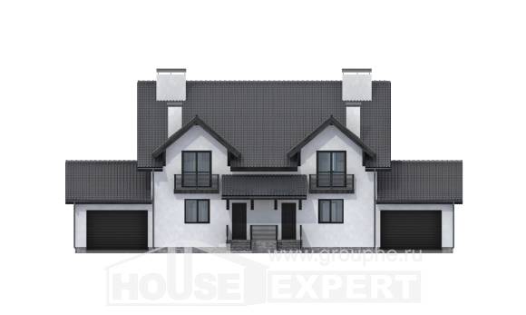 290-003-П Проект двухэтажного дома мансардой, современный коттедж из бризолита Куровское, House Expert