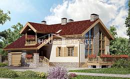 165-002-П Проект двухэтажного дома с мансардой, гараж, современный домик из твинблока Руза, House Expert