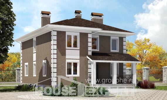 185-002-П Проект двухэтажного дома, доступный дом из блока Краснознаменск, House Expert