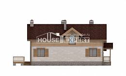 165-002-П Проект двухэтажного дома мансардный этаж, гараж, бюджетный коттедж из газобетона Верея, House Expert