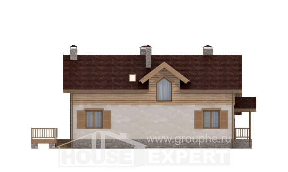 165-002-П Проект двухэтажного дома мансардный этаж, гараж, бюджетный коттедж из газобетона Верея, House Expert
