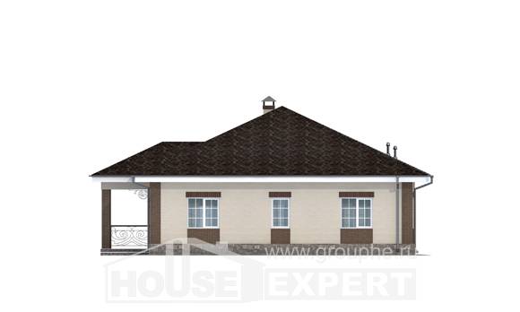100-004-Л Проект одноэтажного дома, красивый домик из газобетона Орехово-Зуево, House Expert