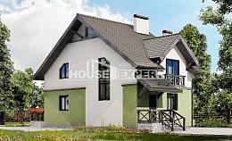120-003-П Проект двухэтажного дома с мансардой, уютный загородный дом из газобетона Дмитров, House Expert