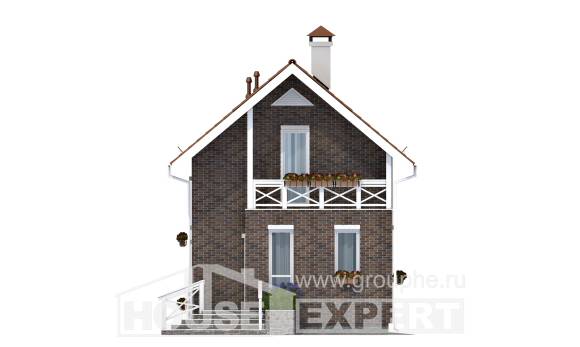 045-001-Л Проект двухэтажного дома мансардой, дешевый дом из бризолита Воскресенск, House Expert