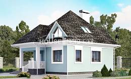 110-001-Л Проект двухэтажного дома мансардой, скромный дом из теплоблока Дедовск, House Expert