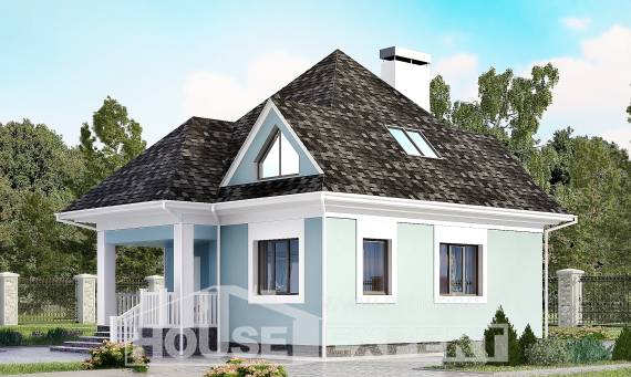110-001-Л Проект двухэтажного дома мансардой, скромный дом из теплоблока Дедовск, House Expert
