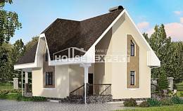 125-001-Л Проект двухэтажного дома с мансардой, бюджетный коттедж из газобетона Егорьевск, House Expert