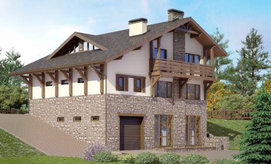 305-002-Л Проект трехэтажного дома с мансардой, просторный домик из кирпича Электросталь | Проекты домов от House Expert