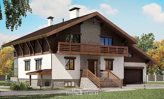 420-001-П Проект трехэтажного дома с мансардным этажом и гаражом, классический дом из кирпича Ликино-Дулево | Проекты домов от House Expert