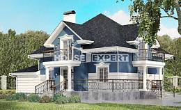 180-002-П Проект двухэтажного дома с мансардой и гаражом, средний коттедж из кирпича Озёры, House Expert