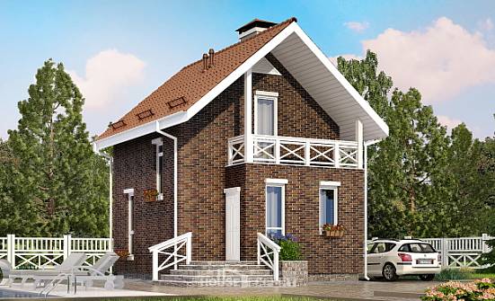 045-001-Л Проект двухэтажного дома мансардой, доступный загородный дом из бризолита Кубинка | Проекты домов от House Expert