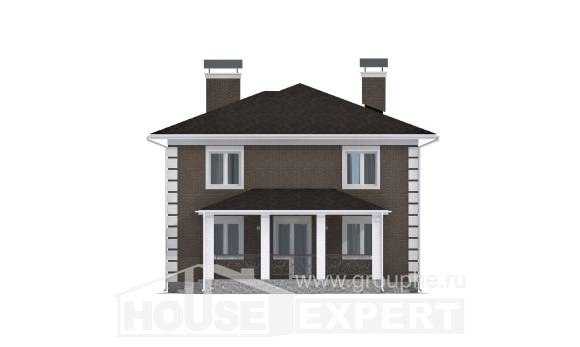 185-002-П Проект двухэтажного дома, уютный коттедж из пеноблока Долгопрудный, House Expert