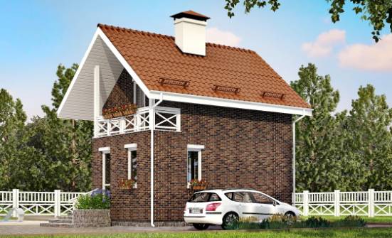 045-001-Л Проект двухэтажного дома мансардой, доступный загородный дом из бризолита Кубинка | Проекты домов от House Expert