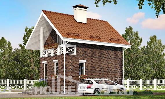 045-001-Л Проект двухэтажного дома с мансардным этажом, уютный дом из газобетона Жуковский, House Expert