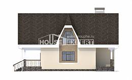 125-001-Л Проект двухэтажного дома мансардный этаж, небольшой домик из теплоблока Верея, House Expert