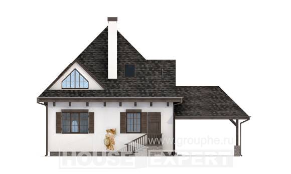 110-002-Л Проект двухэтажного дома мансардой и гаражом, красивый дом из поризованных блоков Луховицы, House Expert