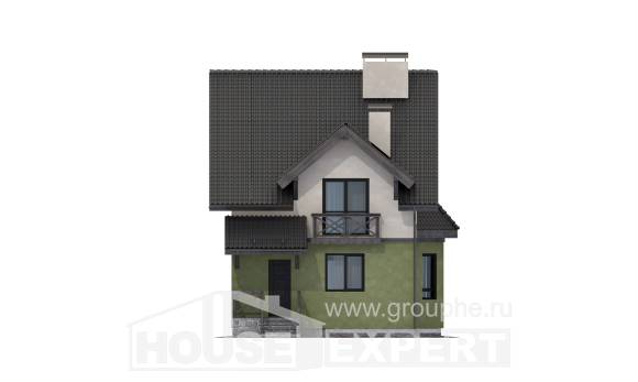 120-003-П Проект двухэтажного дома с мансардой, компактный загородный дом из арболита Ивантеевка, House Expert