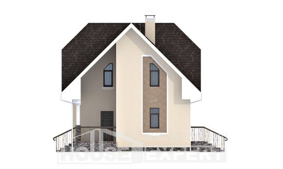 125-001-Л Проект двухэтажного дома мансардой, простой загородный дом из твинблока Солнечногорск, House Expert