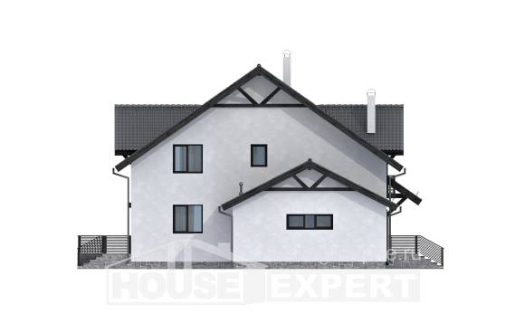 290-003-П Проект двухэтажного дома с мансардным этажом, огромный дом из блока Коломна, House Expert
