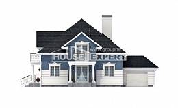 180-002-П Проект двухэтажного дома мансардой и гаражом, классический коттедж из кирпича Железнодорожный, House Expert