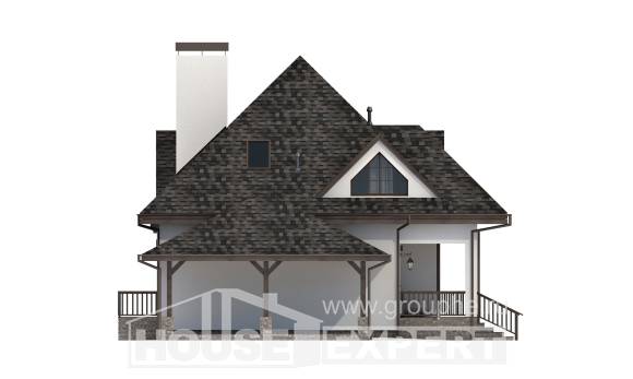 110-002-Л Проект двухэтажного дома с мансардой, гараж, небольшой коттедж из арболита Ногинск, House Expert
