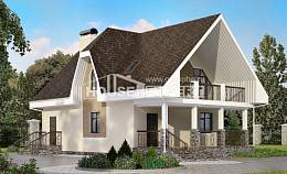 125-001-Л Проект двухэтажного дома с мансардой, уютный домик из блока Волоколамск, House Expert