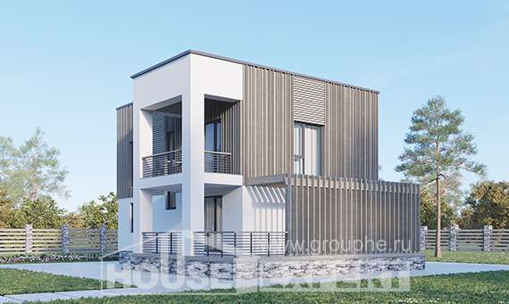150-017-П Проект двухэтажного дома, небольшой загородный дом из арболита Жуковский, House Expert