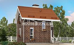 045-001-Л Проект двухэтажного дома мансардой, доступный домик из твинблока Клин, House Expert