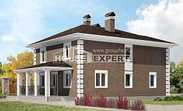 185-002-П Проект двухэтажного дома, экономичный коттедж из теплоблока Черноголовка, House Expert