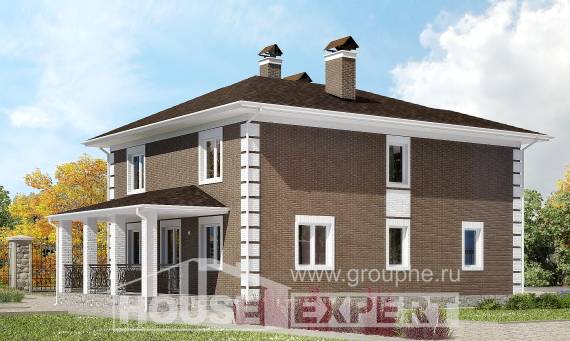 185-002-П Проект двухэтажного дома, экономичный коттедж из теплоблока Черноголовка, House Expert