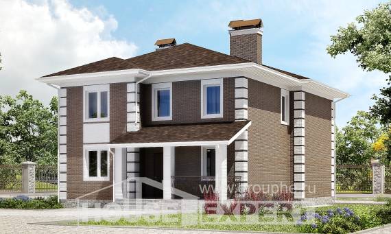 185-002-П Проект двухэтажного дома, уютный загородный дом из арболита Химки, House Expert