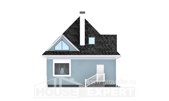 110-001-Л Проект двухэтажного дома с мансардой, скромный домик из пеноблока Железнодорожный, House Expert