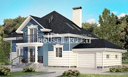 180-002-П Проект двухэтажного дома мансардный этаж, гараж, простой дом из кирпича Химки, House Expert