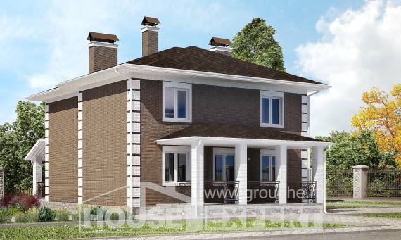 185-002-П Проект двухэтажного дома, скромный коттедж из арболита Лыткарино, House Expert