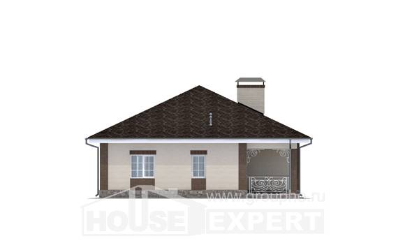 100-004-Л Проект одноэтажного дома, бюджетный домик из пеноблока Жуковский, House Expert