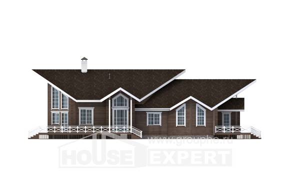 210-002-Л Проект двухэтажного дома с мансардным этажом, современный домик из бревен Талдом, House Expert