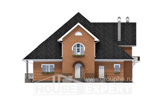 310-001-П Проект двухэтажного дома мансардный этаж, просторный дом из бризолита Шатура, House Expert