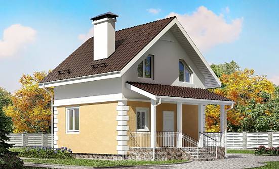 070-002-П Проект двухэтажного дома мансардный этаж, простой загородный дом из твинблока Пушкино | Проекты домов от House Expert